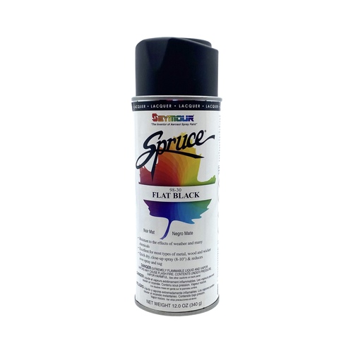 Fast Drying Lacquer Spray Paint, 16 fl-oz Aerosol Can, Flat Black, 15 sq-ft Coverage