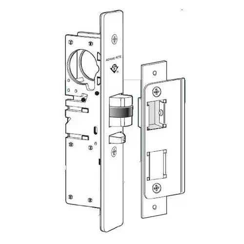 Beveled Standard Duty Deadlatch 1-1/8" Left Hand, 4-7/8" Standard Mortised Strike Aluminum Finish