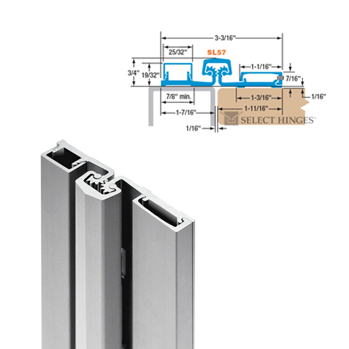 Select Hinges SL5783AL SL57CLSD 83" ALUM CONT/HINGE