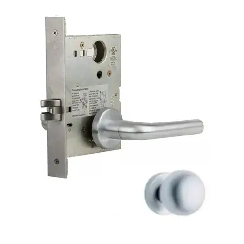 Passage Latch Mortise Lock with 42 Knob and B Rose Bright Chrome Finish