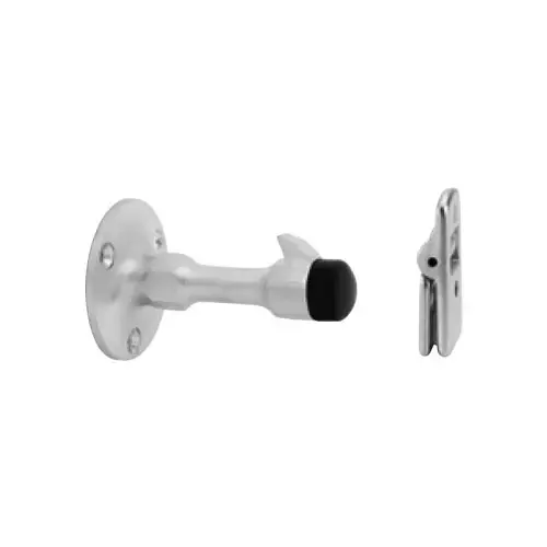 Manual Wall Stop and Holder for Drywall Mounting Satin Chrome Finish