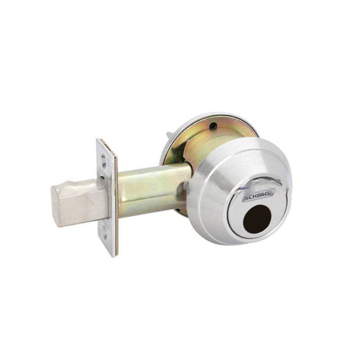 Grade 1 Turn Only Deadbolt with 12297 Latch and 10094 Strike Satin Chrome Finish