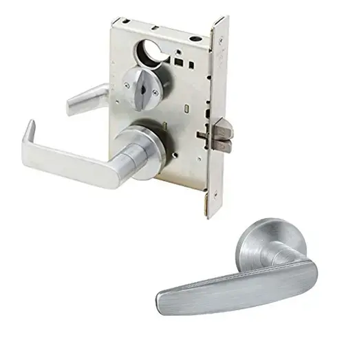 Bed / Bath Privacy Mortise Lock with 07 Lever and L Escutcheon Bright Chrome Finish