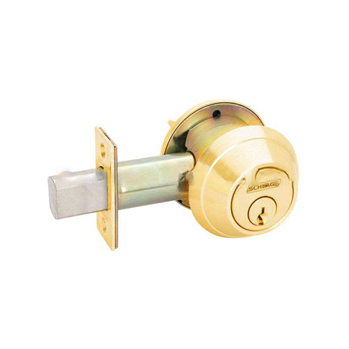 Grade 1 Double Cylinder Deadbolt C Keyway with 12297 Latch and 10094 Strike Bright Brass Finish