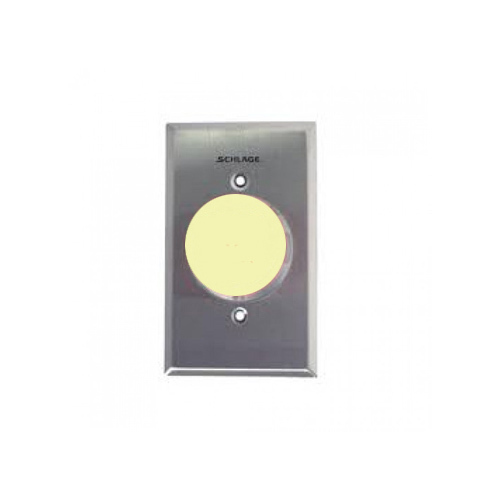 1-5/8" Heavy Duty Glow in the Dark Pushbutton with Push to Exit Engraved Aluminum Finish