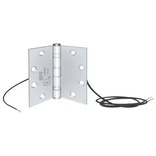Power Transfer Hinge, 4 Wire 1 Amp, 26 AWG (Gauge), 4.5" x 4.5", 5ft Lead, 626/US26D Satin Chrome