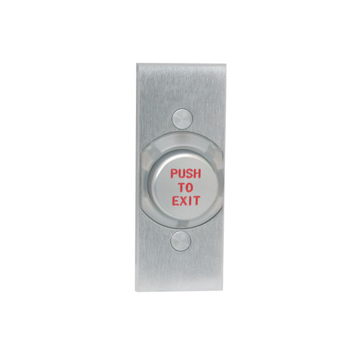 1-1/4" Heavy Duty Pushbutton with Delay Action for Narrow Stile Aluminum Finish