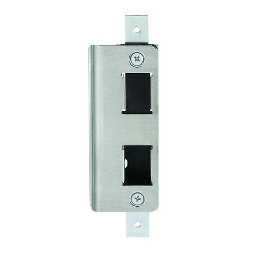 Long Deadlatch 3" Wide Jamb Strike with Dust Box Satin Stainless Steel Finish