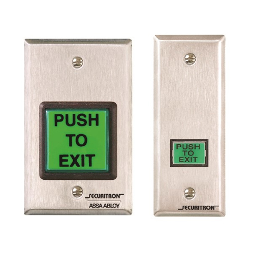 Securitron EEB2 Emergency Exit Button with 30 Second Timer SG, Green / Red / Handicap Satin Stainless Steel Finish