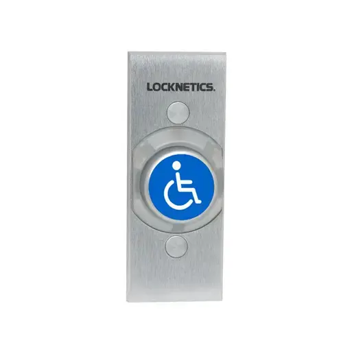 1-1/4" Button, Single Gang, Blue Handicapped Symbol, Narrow Stile