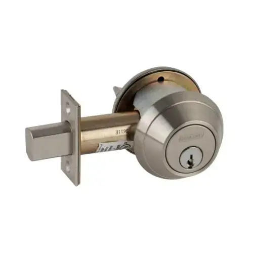 Grade 1 Cylinder Only Deadbolt C Keyway with 12297 Latch and 10094 Strike Satin Chrome Finish