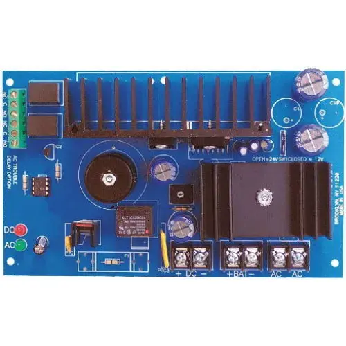 Supervised Power Supply Board, 28VAC Input, 12/24VDC at 6A Output