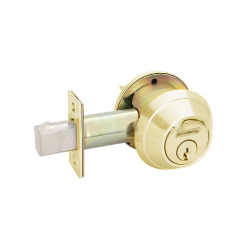 Grade 1 Classroom Deadbolt C Keyway with 12297 Latch and 10094 Strike Satin Brass Finish