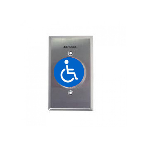 1-5/8" Mushroom Button, Single Gang, Blue Handicapped Symbol