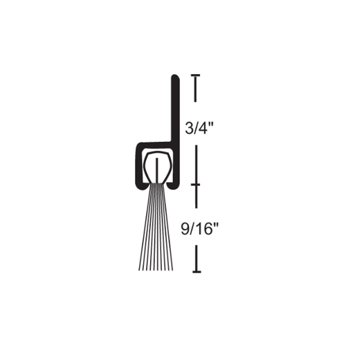 National Guard Products C607A 48 48" Gray Brush Seal or Sweep Clear Anodized Aluminum Finish