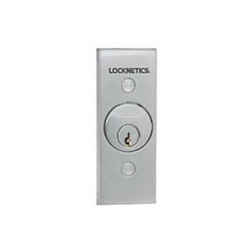 SPDT Maintained Single Direction Heavy Duty Narrow Stile Keyswitch with Two LED Satin Stainless Steel Finish