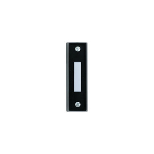 Pushbutton, 2-3/4" L x 3/4" W x 5/8" H, Up to 30VAC/DCBlack with White Bar, Plastic Black with white bar moulded plastic button