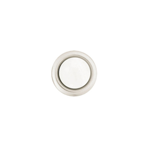 Trine 45LA Pushbutton, 5/8" Diameter, up to 16VAC/DC, Lighted, Silver Rim, Pearl Center 45A silver rim with a lighted pearl center pushbutton