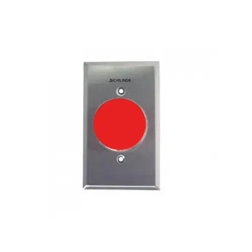 1-5/8" Heavy Duty Red Pushbutton with Alternate Action Maintained Aluminum Finish