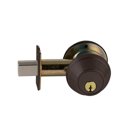 Deadbolt Cylinder X Blank Plate, Schlage 6-Pin C Keyway, Keyed Different, 2-3/8" to 2 3/4" Adjustable Backset, Grade 1, 613/US10B Oil Rubbed Bronze