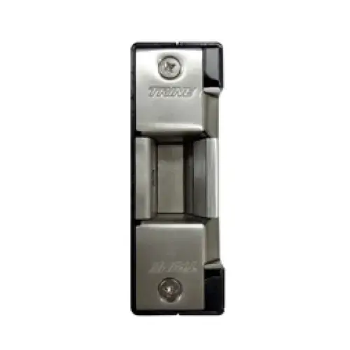 Trine En Series Electric Strikes, 24 Vdc, For Gate Locks W/ 3/4 Throw, LH Satin Stainless Steel