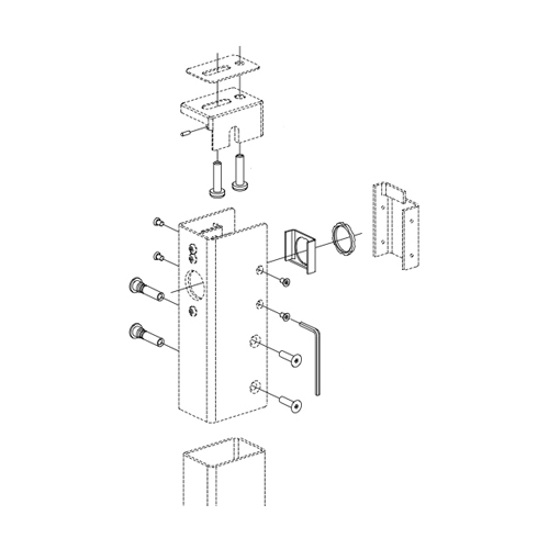 Mullion Mounting Package for KR9854, 9954, Lacquer Sprayed Aluminum Finish