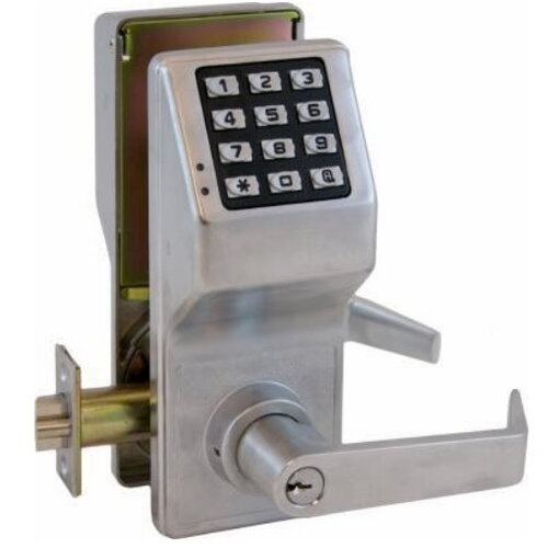 Alarm Lock DL2700WP US26D DL2700 Series Trilogy T2 Weatherproof Cylindrical Electronic Digital Lock, Satin Chrome