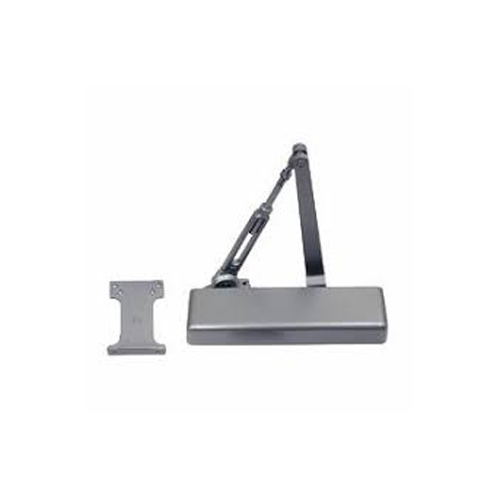Medium Duty Surface Door Closer with Hold Open Arm and Parallel Arm Bracket Aluminum Finish