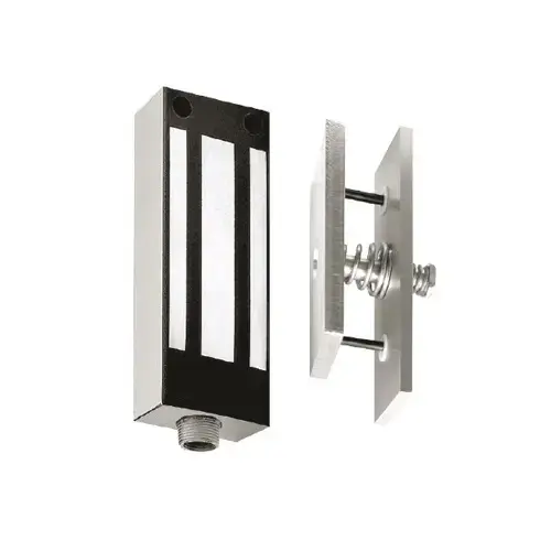 12 Volt / 24 Volt DC M62 Magnalock Face Drilled with Gate Conduit with SASM Bracket Satin Stainless Steel Finish