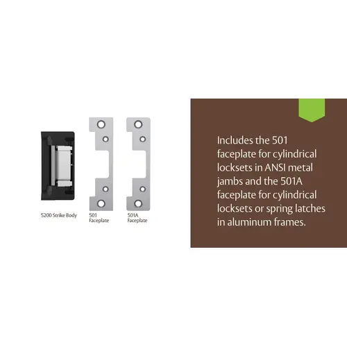 Electric Strike 12/24VDC Complete Kit Latchbolt Strike Monitor Satin Stainless Steel