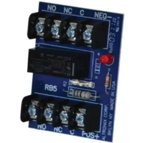 Altronix RB5 Relay Module with 6/12VDC, DPDT Contacts at 5A - 220VAC/28VDC