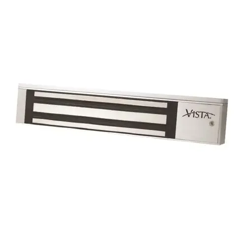 600 Pounds Dual Voltage Vista Magnetic Lock with Door Position Switch and Bond Sensor Satin Stainless Steel Finish