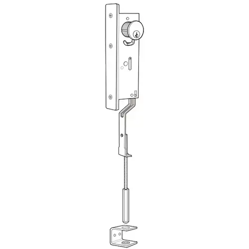 13 1/2" Cylinder Operated Flushbolt, 1-1/4" Backset, 13-1/2" Cylinder Height, Satin Aluminum Clear Anodized