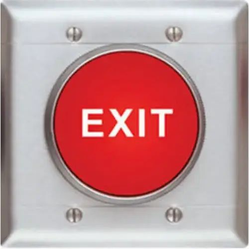 RED "EXIT" MUSHROOM SWITCH w/