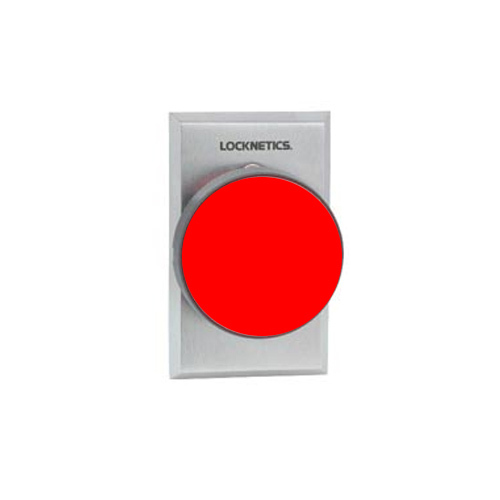 2-3/4" Heavy Duty Red Pushbutton Aluminum Finish Bright Chrome