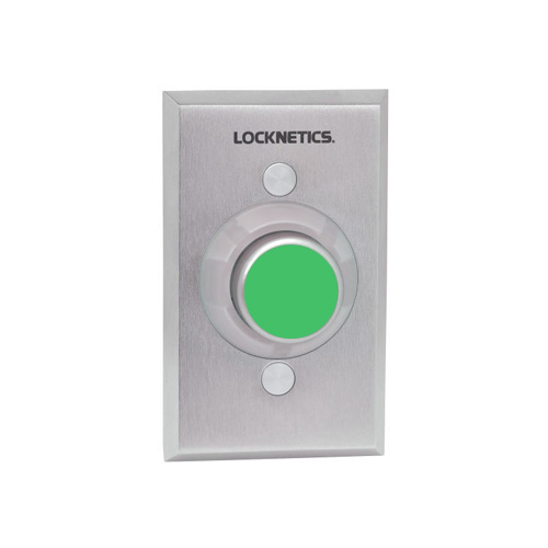 1-1/4" Heavy Duty Green Pushbutton Aluminum Finish