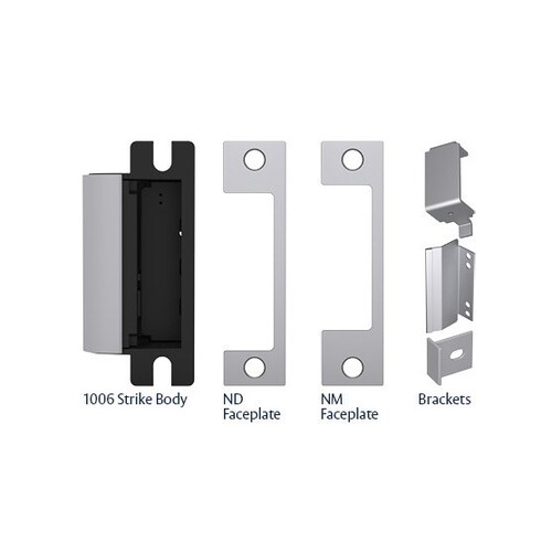 Fire Rated Electric Strike 12/24VDC, FSE, CDB Complete Kit Includes HM and AD Faceplates (4-7/8" x 1-1/4") Cylindrical/Mortise/Rim Exits LatcMax 3/4" Throw Satin Stainless Steel