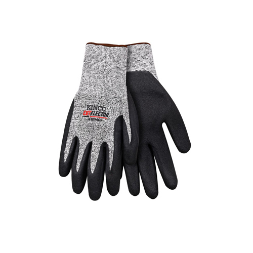 Kinco 1894CR-L Cutflector Knit Shell Gloves, Micro Foam Nitrile Coated Palm, Black & White, Men's L