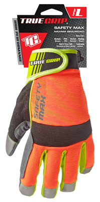 Big Time Products 9843-23 Safety Max Hi-Viz Work Gloves, Touchscreen Compatible, L