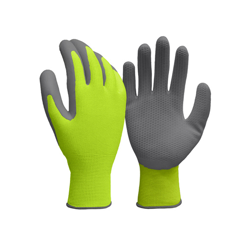 Work Gloves, Latex Honeycomb, Hi-Viz Yellow, Men's XL - pack of 6