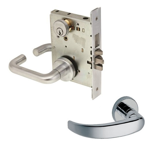 ENT/OFFICE LOCK w/DBOLT US3 Lifetime Brass