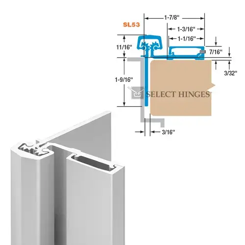 SL53BRHD 83" DKBRZ CONT/HINGE