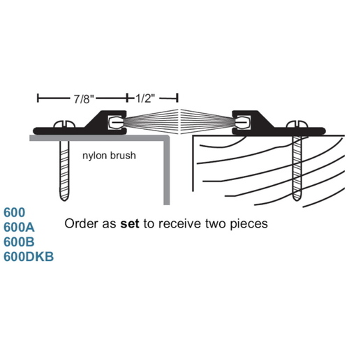 600A(SET)-96" ALUM ASTRAGAL