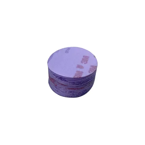 260L Series Abrasive Disc, 3 in Dia, P800 Grit, Hook and Loop, Purple