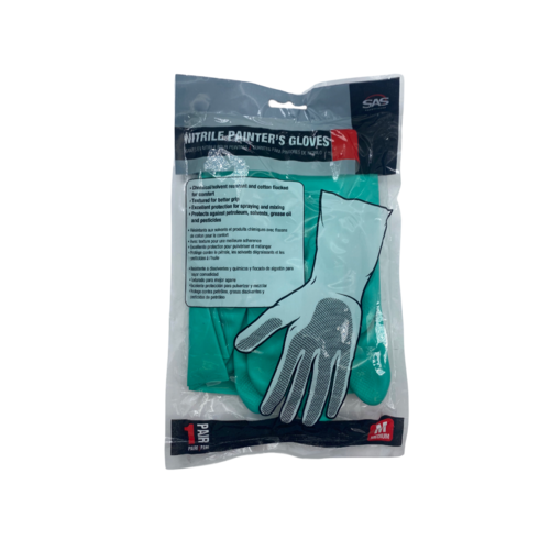 Dipped Painter Gloves, Medium, Nitrile, Green Pair