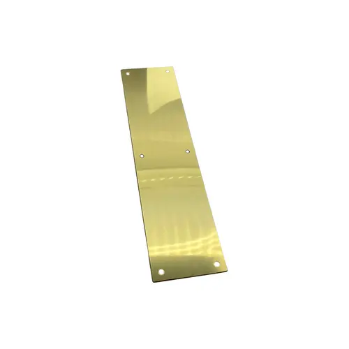 3" x 12" Square Corner Push Plate Bright Brass Finish