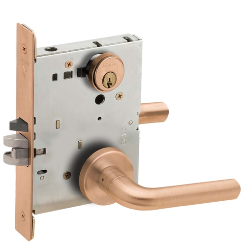 Classroom Mortise Lock C Keyway with 02 Lever and A Rose Satin Bronze Finish