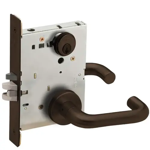 Classroom Mortise Lock C Keyway with 03 Lever and A Rose Aged Bronze Finish