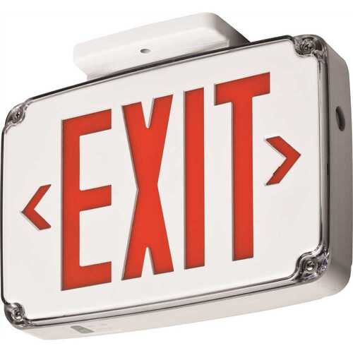 WLTE 2.7 Watt 4.8 V Integrated LED White Exit Sign with Red Letters Color/Finish Family