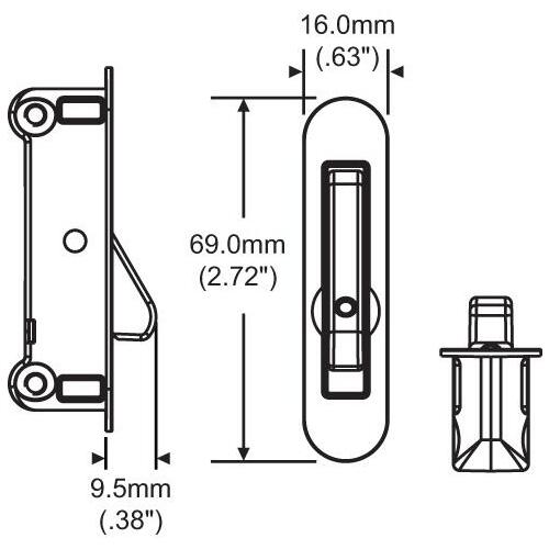 Single Action Standard Sidefix Angel Vent Lock Kit Set Satin Chrome 1RH 1LH